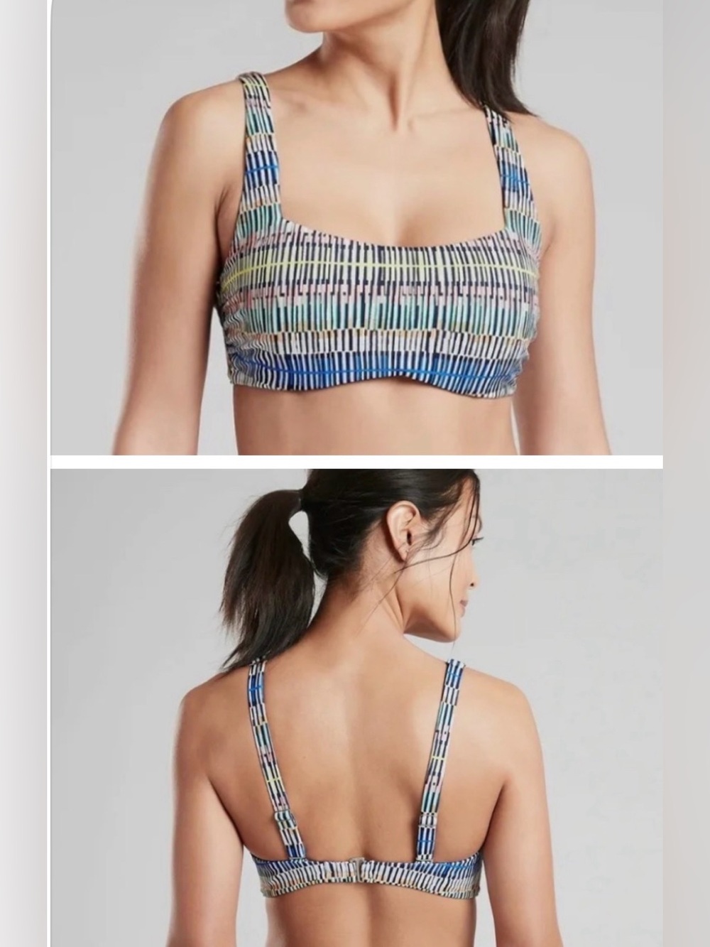 Athleta Prismatic Bathing Suit Swim Underwire Bra Cup Bikini Top 32B/C NEW NWOT